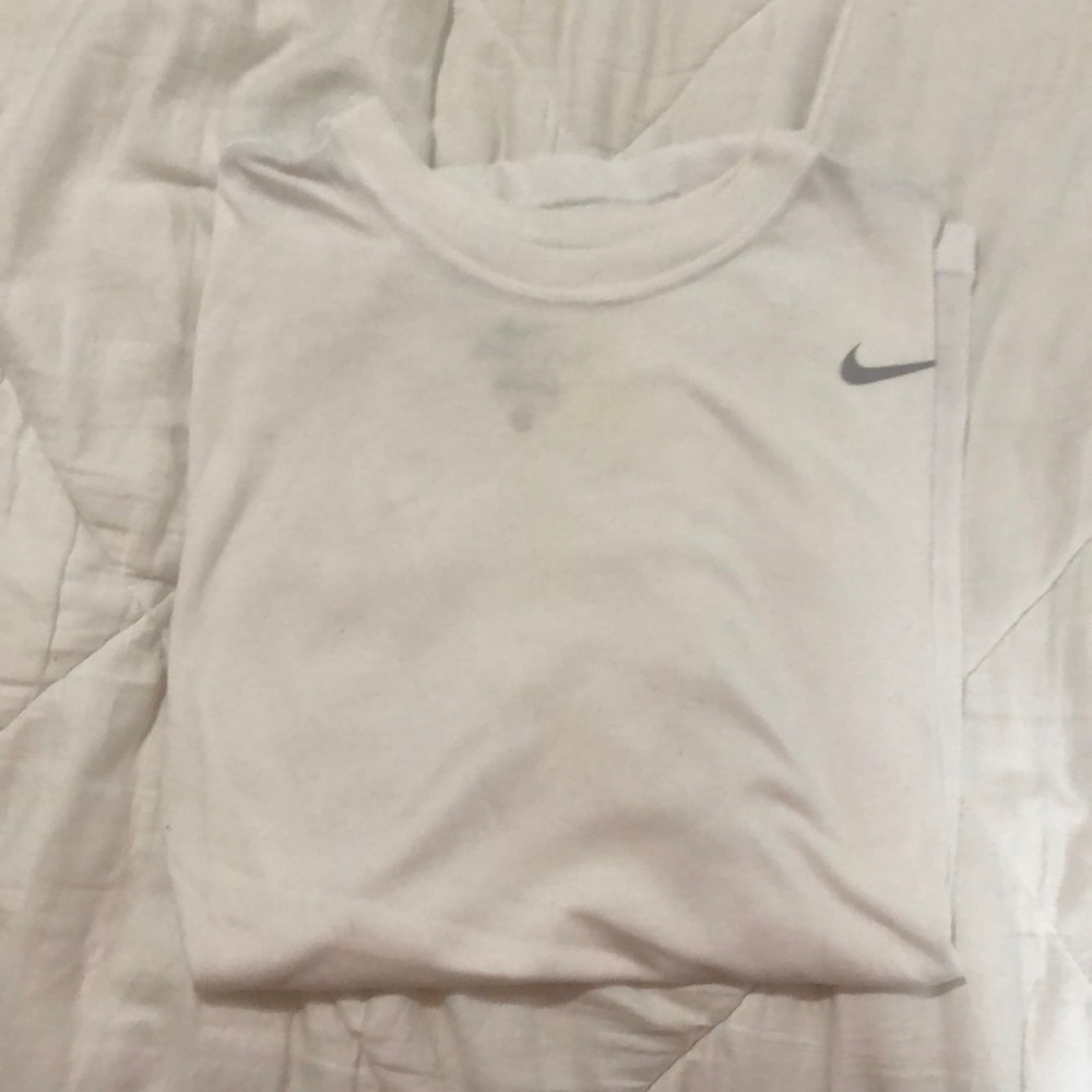 White Nike Dri Fit short sleeve shirt